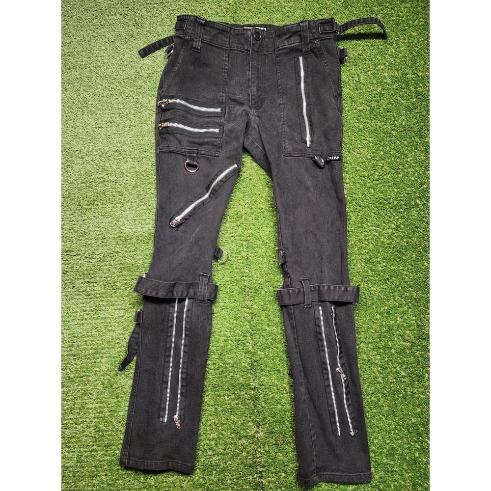 VTG Y2K Tripp NYC Pants Zipper Pockets Goth Rock Punk Rare Daang Goodman Size 36
